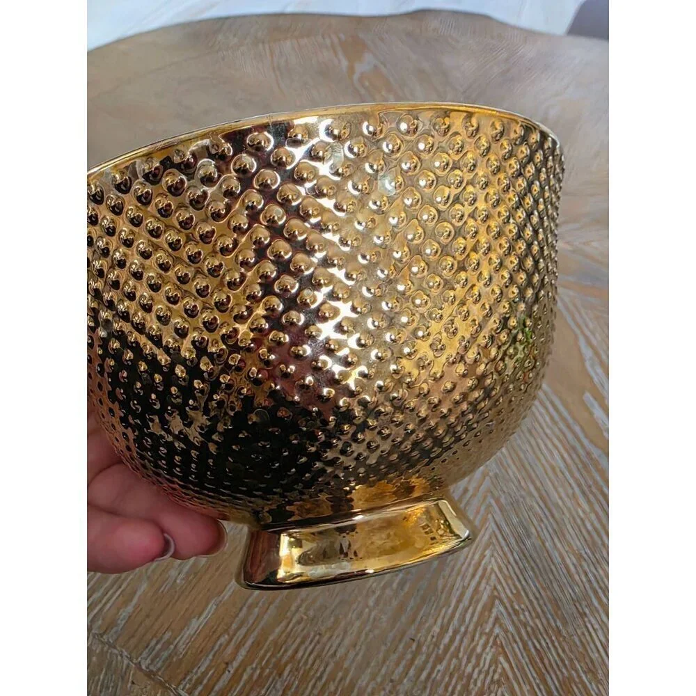 Royal Dining Jumbo‎ Gold Hand painted Hand-Painted Ceramic Bowl Gold-Toned